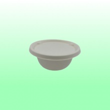 圓形白色環保紙碗連蓋